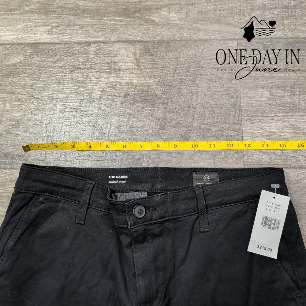 AG Adriano Goldschmied The Caden Tailored Trouser Black NWT $215 Size 4 (27) - Picture 4 of 8
